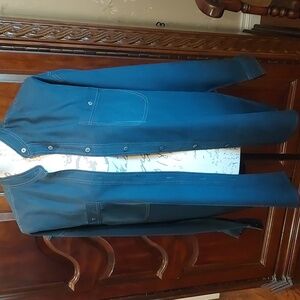 Hunt Club Shirt Mens Size Medium Long Sleeve‎ Button Down Navy Blue 100% Silk
